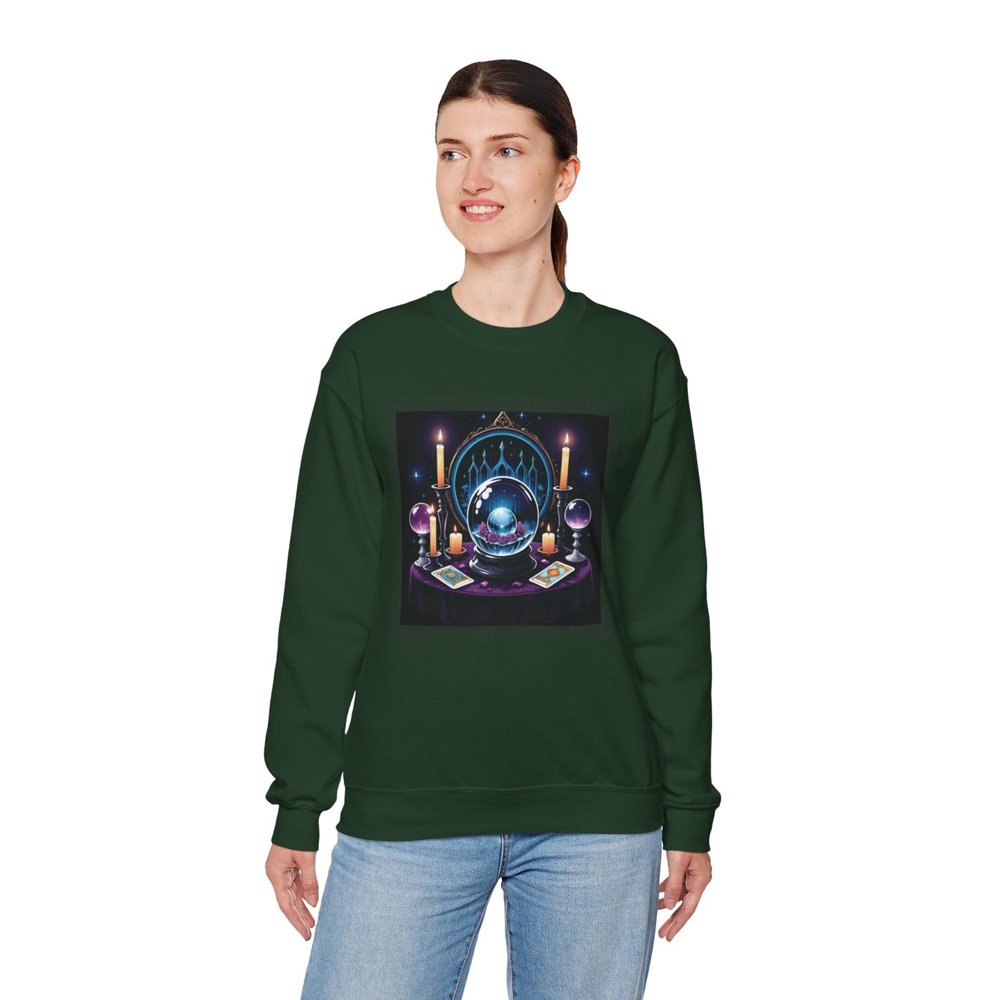 Visions & Velvet Sweatshirt – Gothic Mystical Crystal Ball Shirt
