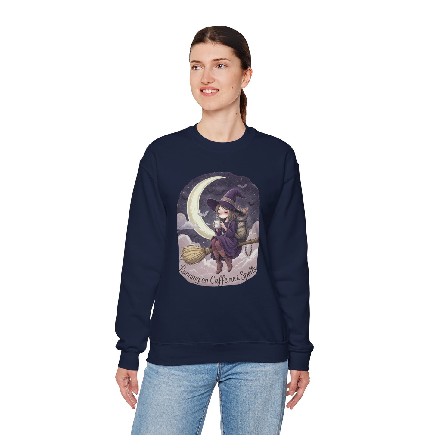 Caffeine & Spells Sweatshirt – Cozy Witchy Fall Pullover