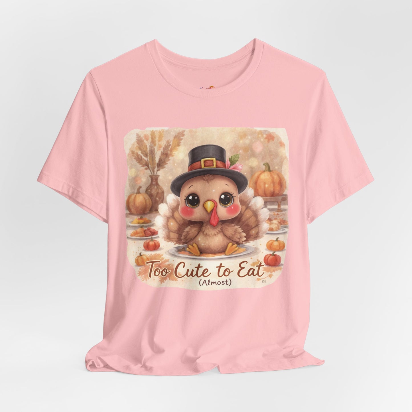 Too Cute to Eat (Almost) Kids Thanksgiving Tee – Adorable Turkey Shirt