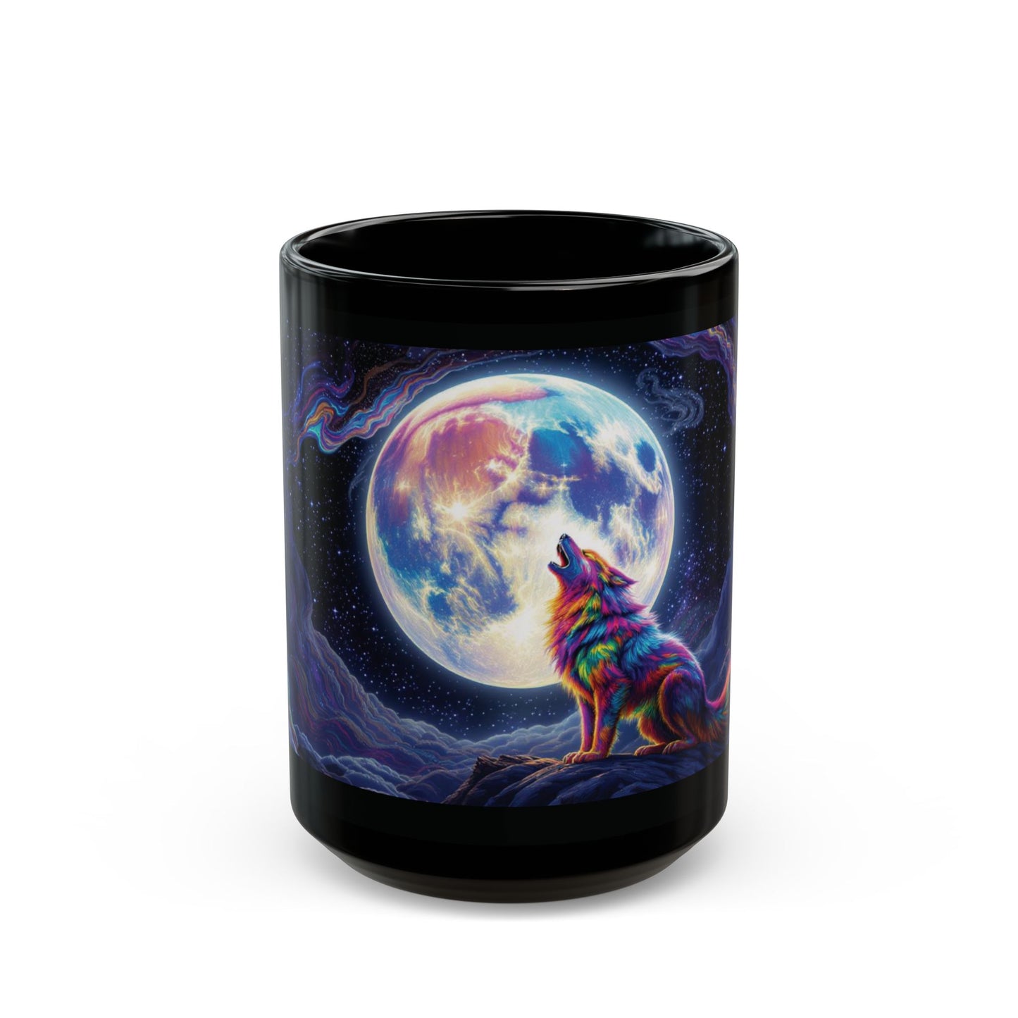 Psychedelic Cosmic Wolf Mug