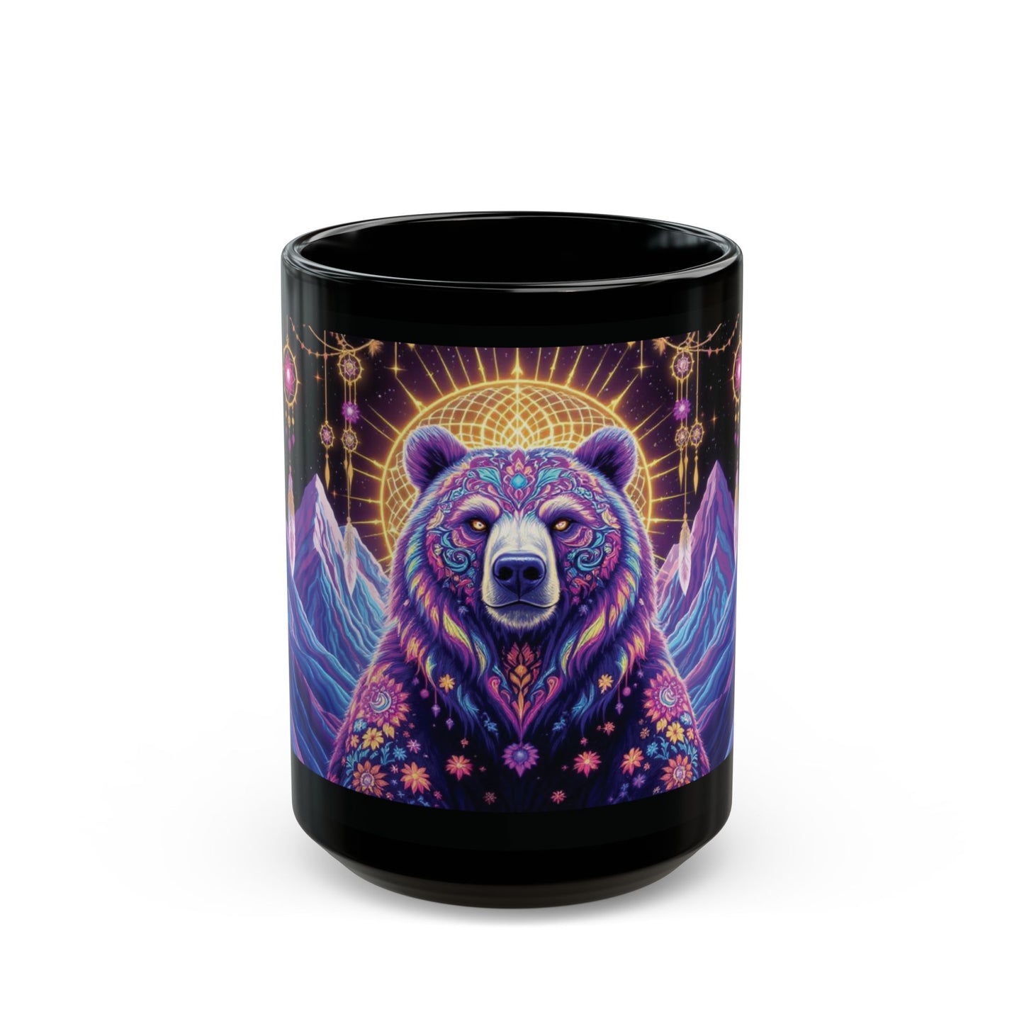 Psychedelic Floral Bear Mug