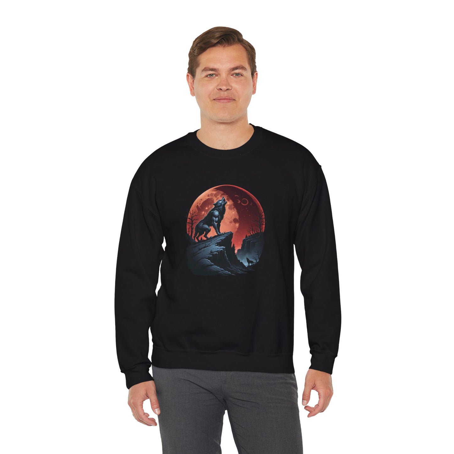 Blood Moon Howl Sweatshirt – Werewolf & Red Moon Pullover