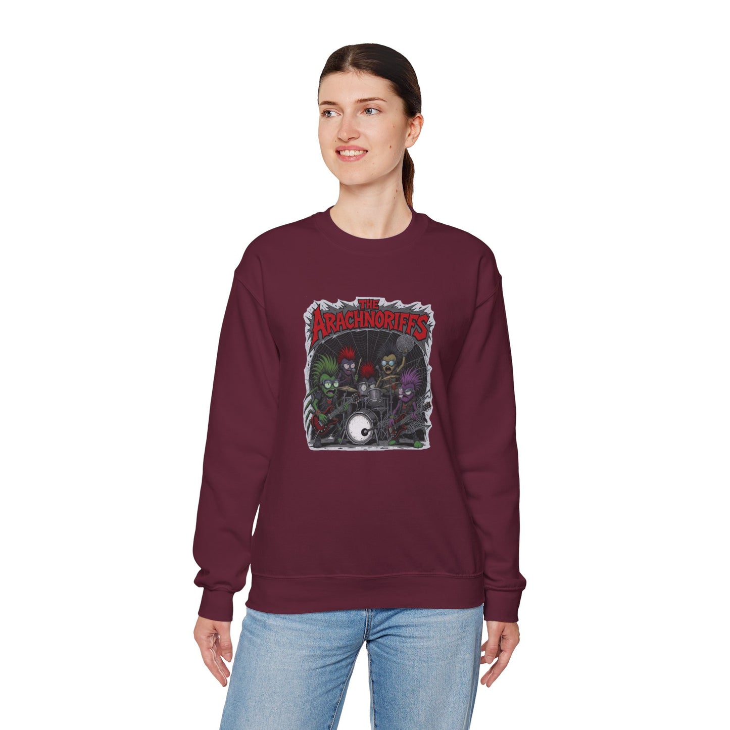 The Arachnoriffs Sweatshirt – Punk Rock Spider Band Graphic