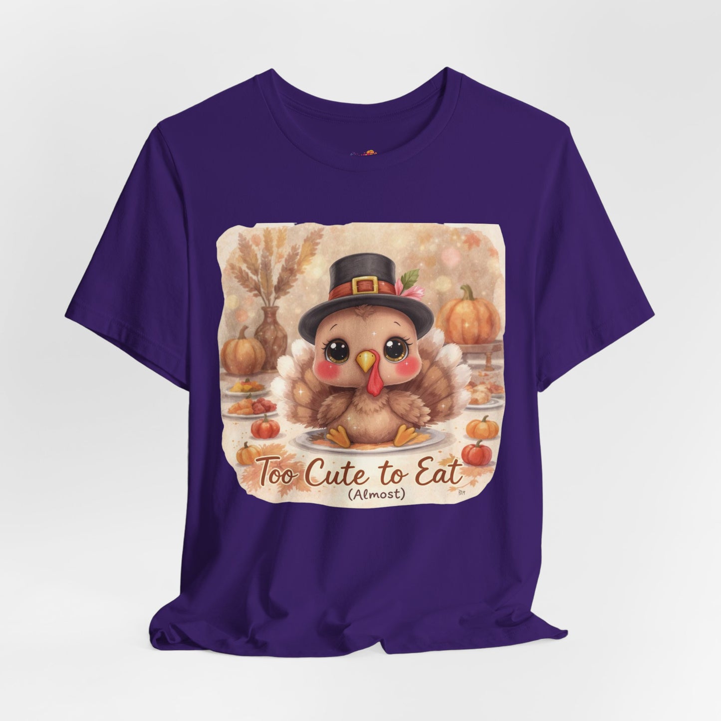 Too Cute to Eat (Almost) Kids Thanksgiving Tee – Adorable Turkey Shirt