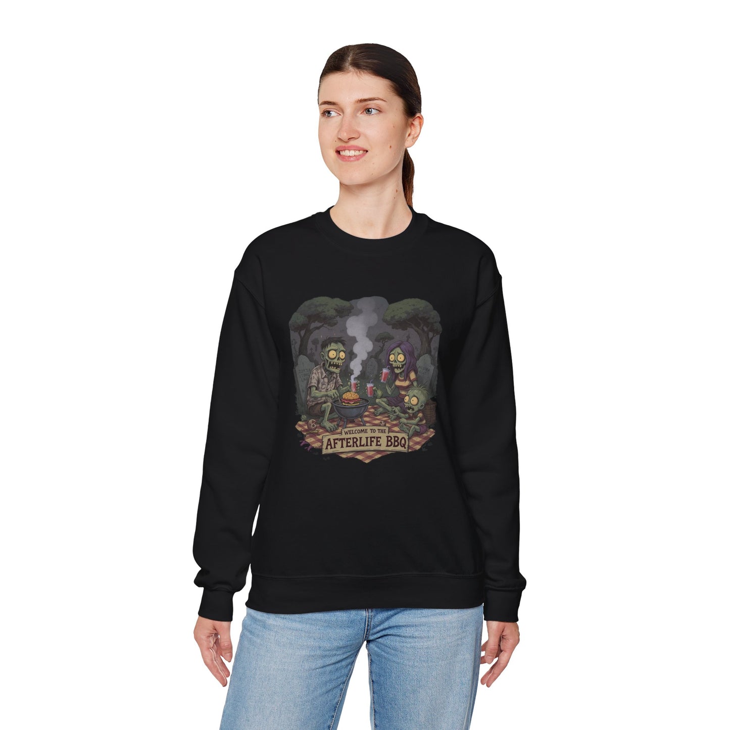 Afterlife BBQ Sweatshirt – Zombie Graveyard Picnic Shirt