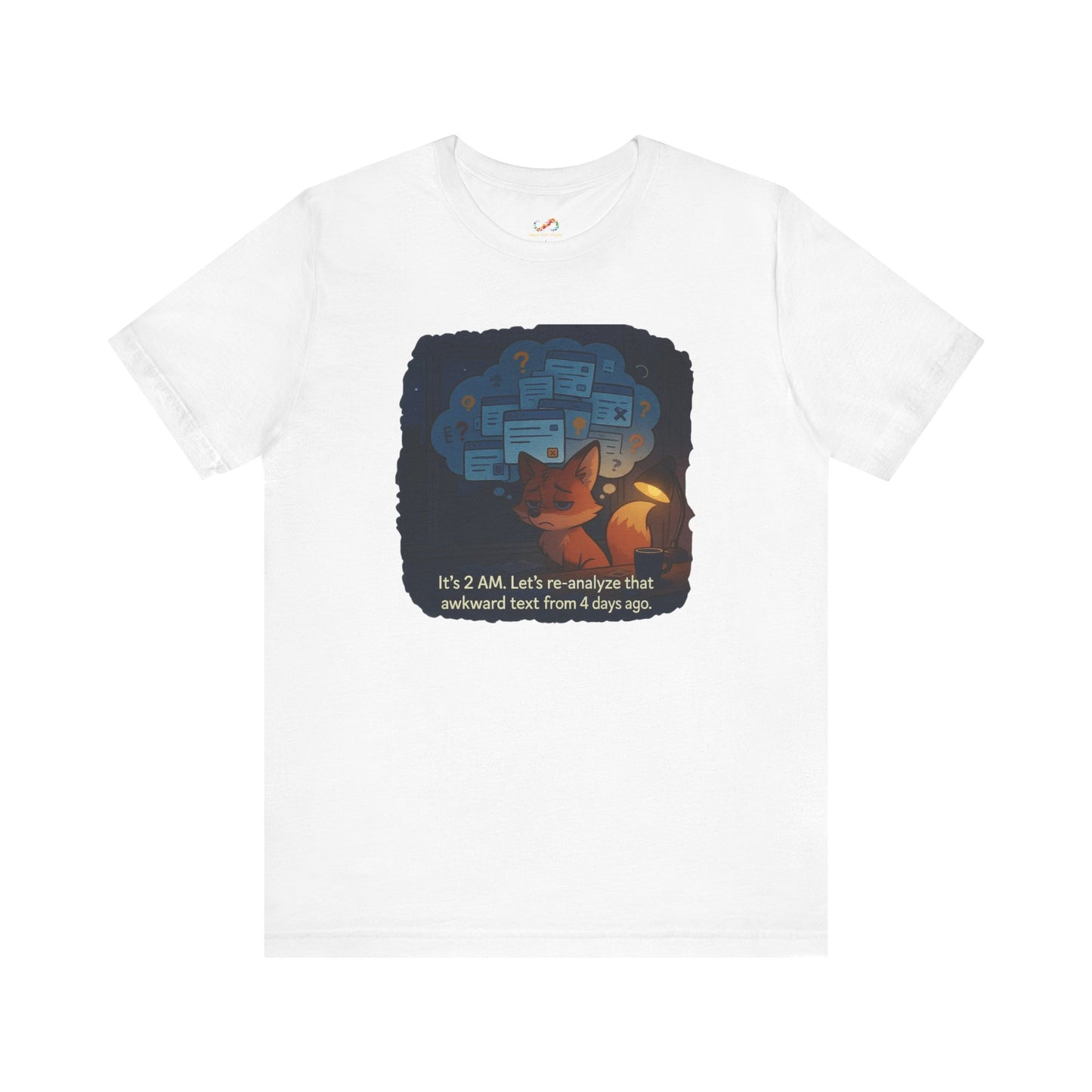 Overthinking Fox – Midnight Spiral Tee