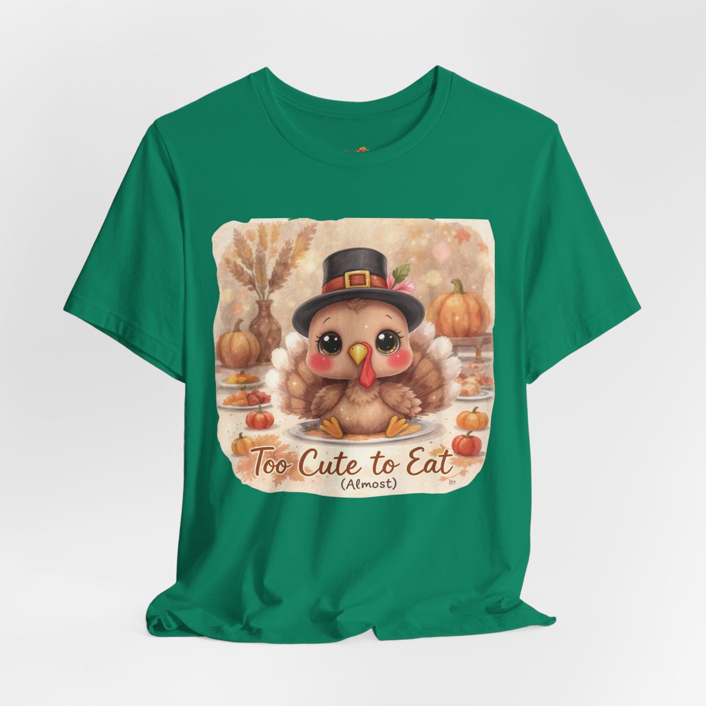 Too Cute to Eat (Almost) Kids Thanksgiving Tee – Adorable Turkey Shirt