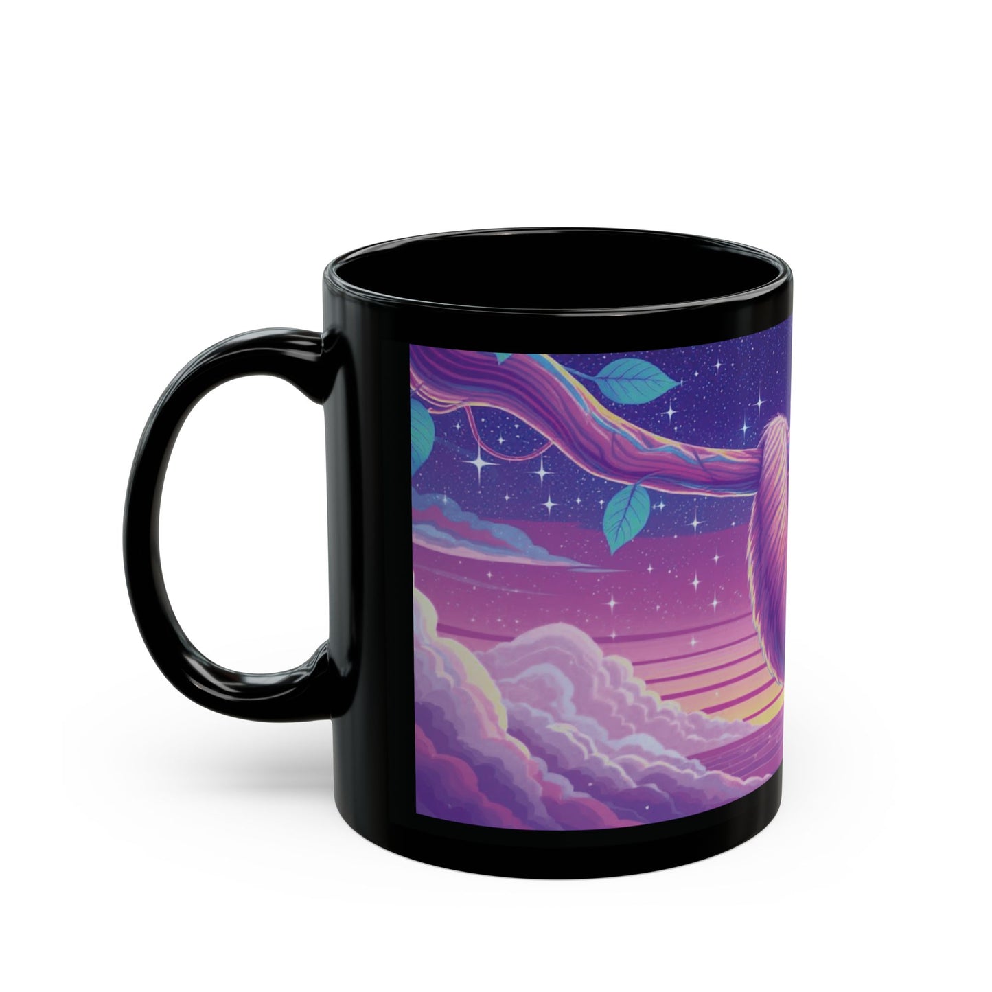 Slothin’ in the Sky – Groovy Vaporwave Mug
