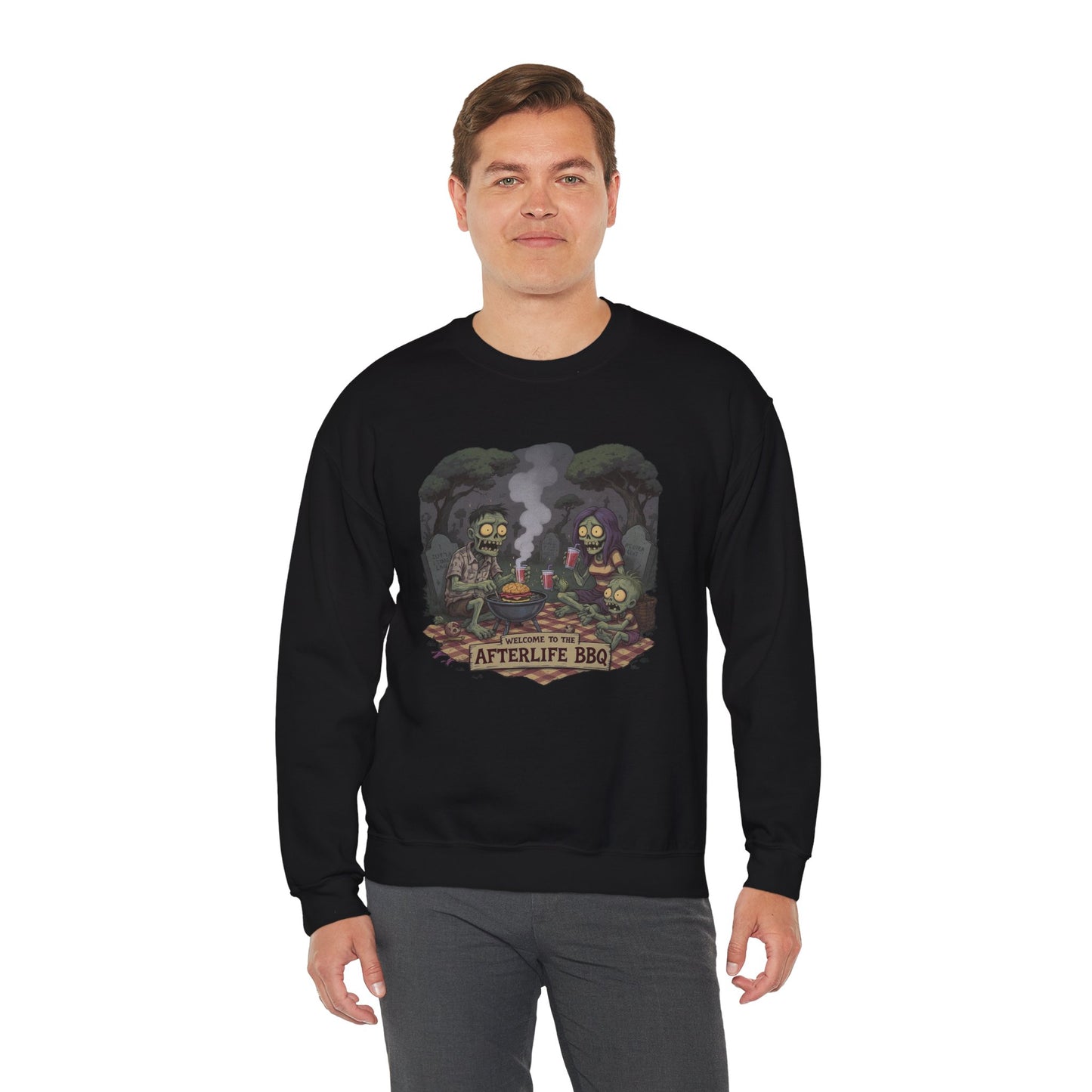 Afterlife BBQ Sweatshirt – Zombie Graveyard Picnic Shirt