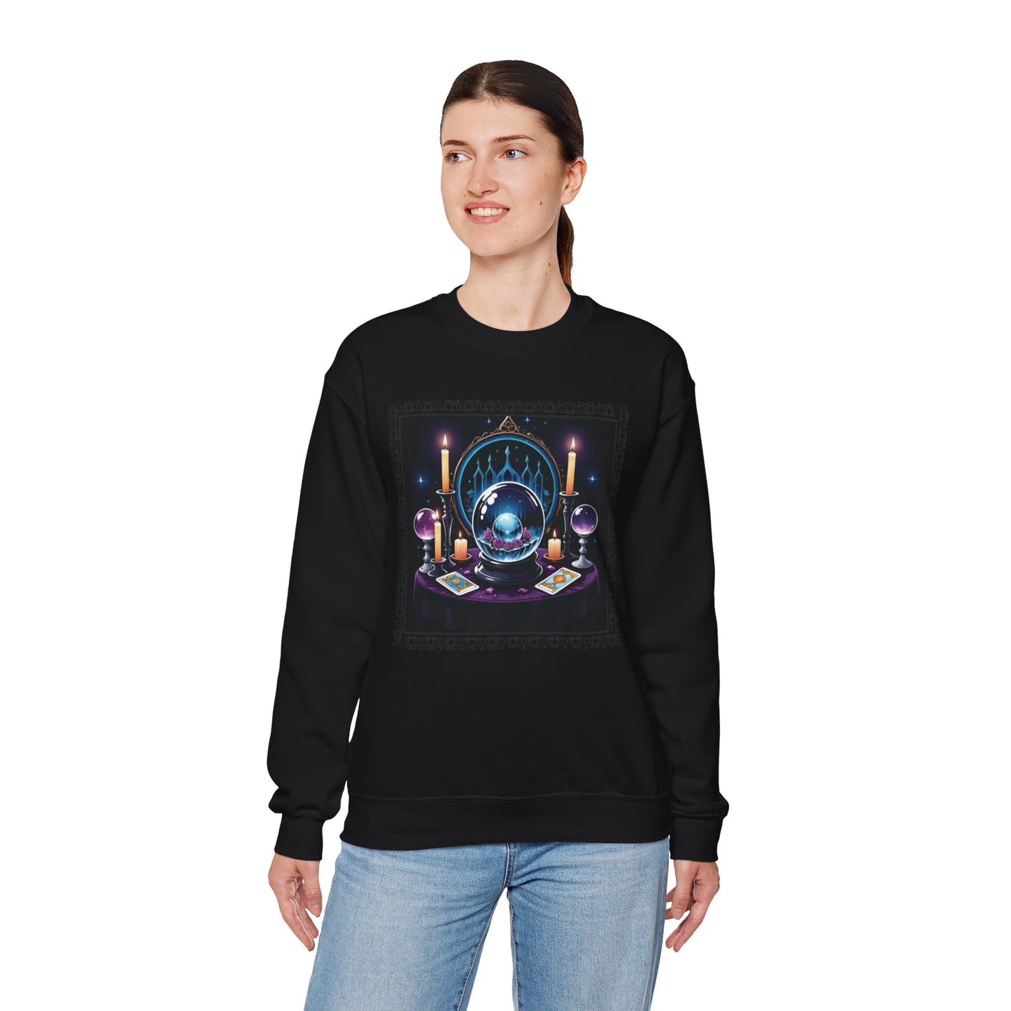 Visions & Velvet Sweatshirt – Gothic Mystical Crystal Ball Shirt