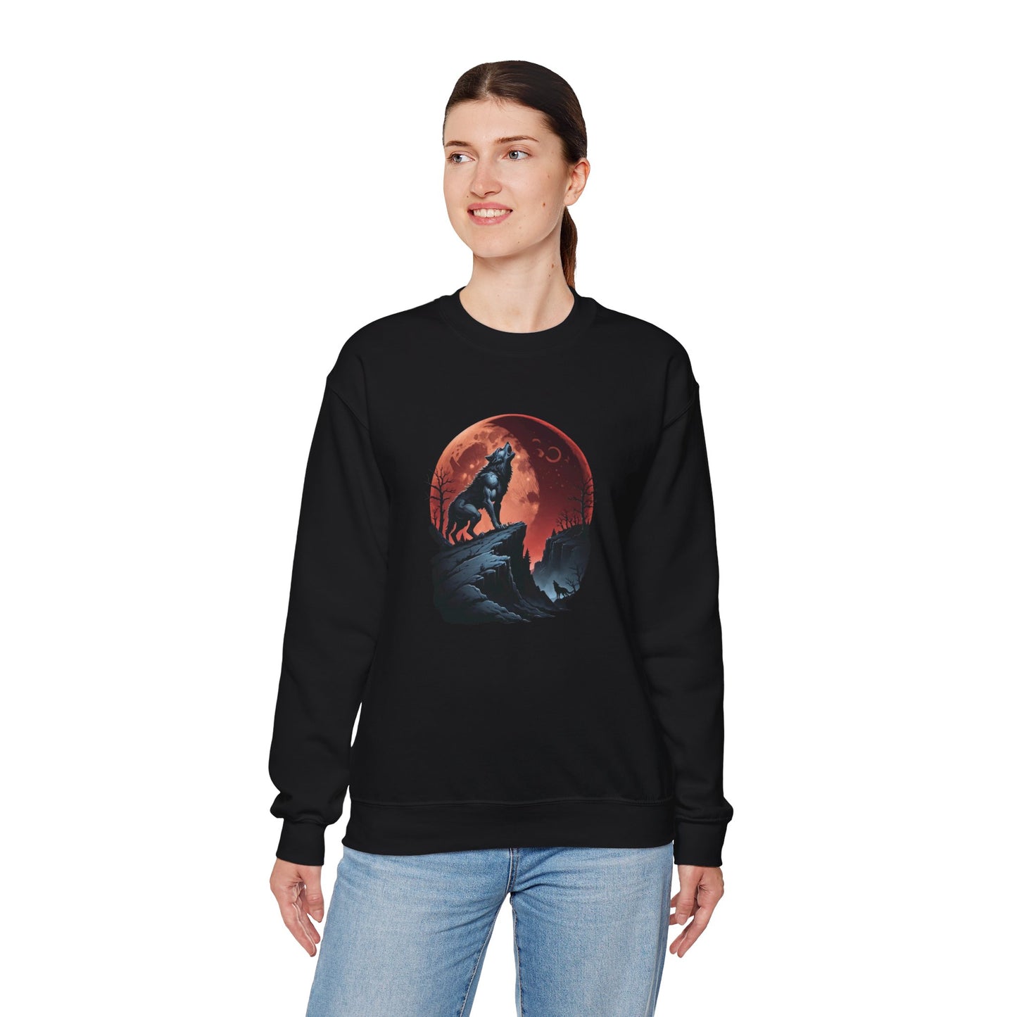 Blood Moon Howl Sweatshirt – Werewolf & Red Moon Pullover