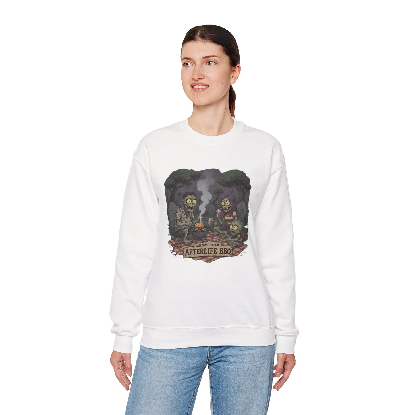 Afterlife BBQ Sweatshirt – Zombie Graveyard Picnic Shirt
