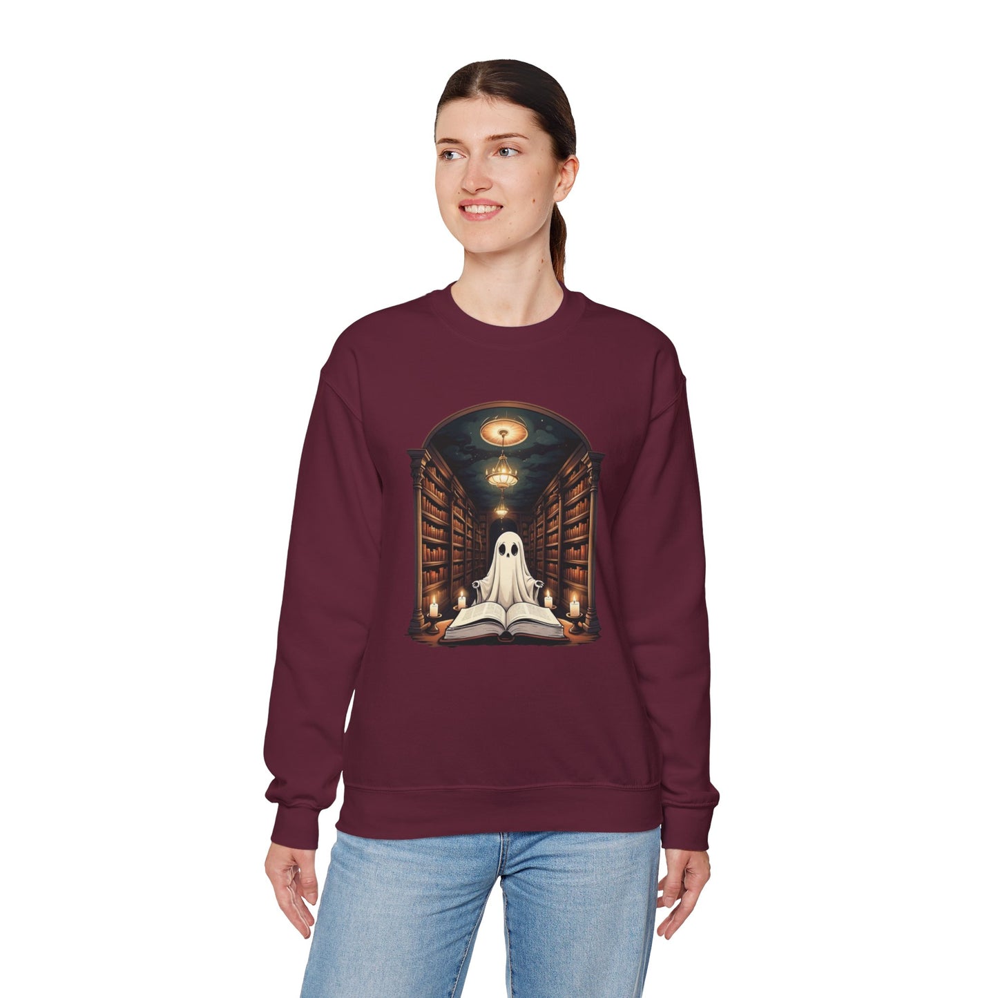Ghost Stories & Candlelight Sweatshirt – Cozy Haunted Library Pullover