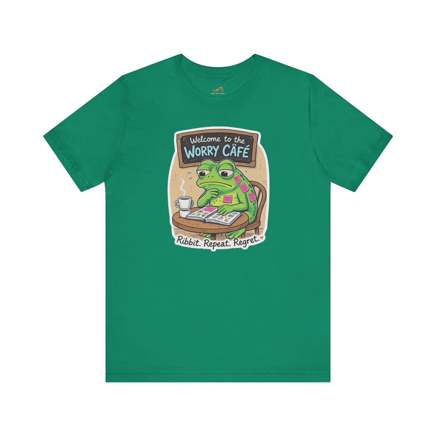 Overthinkin’ Frog – Café Anxiety Tee