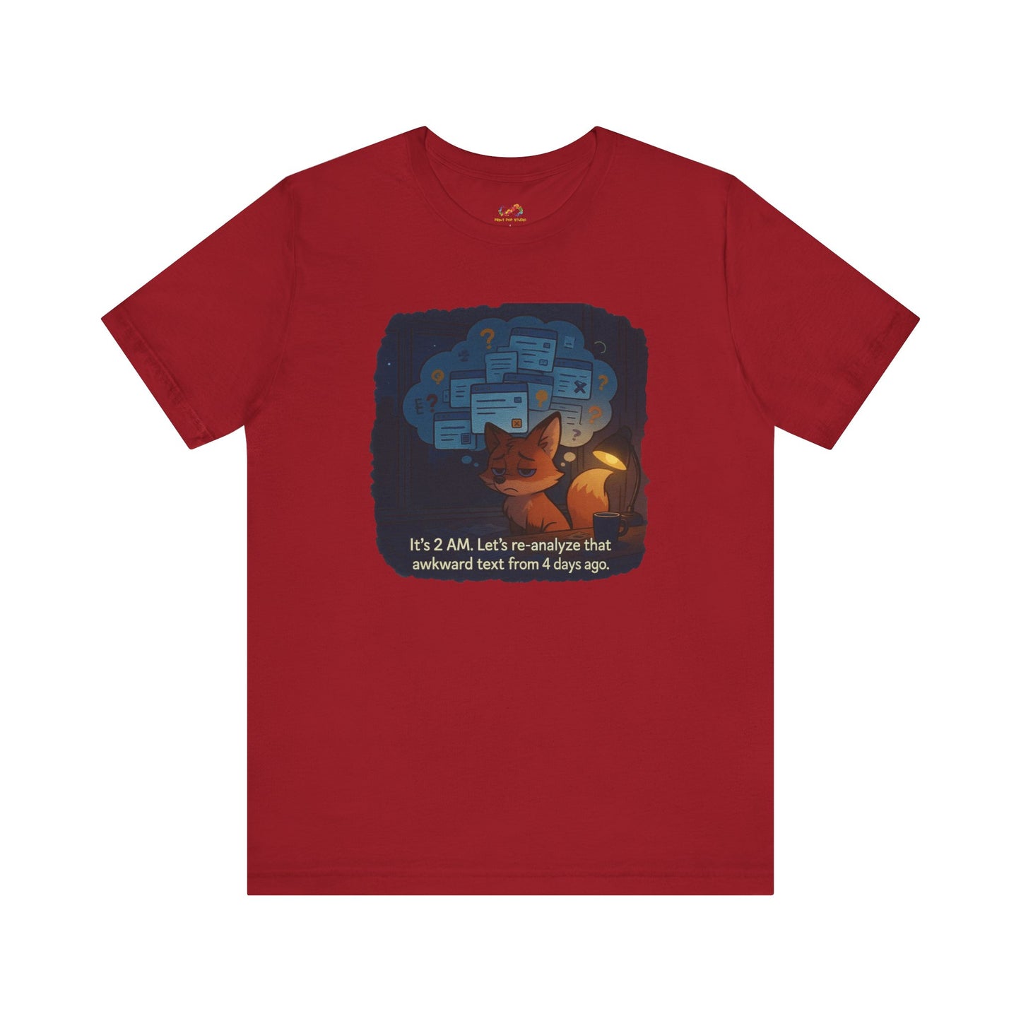 Overthinking Fox – Midnight Spiral Tee