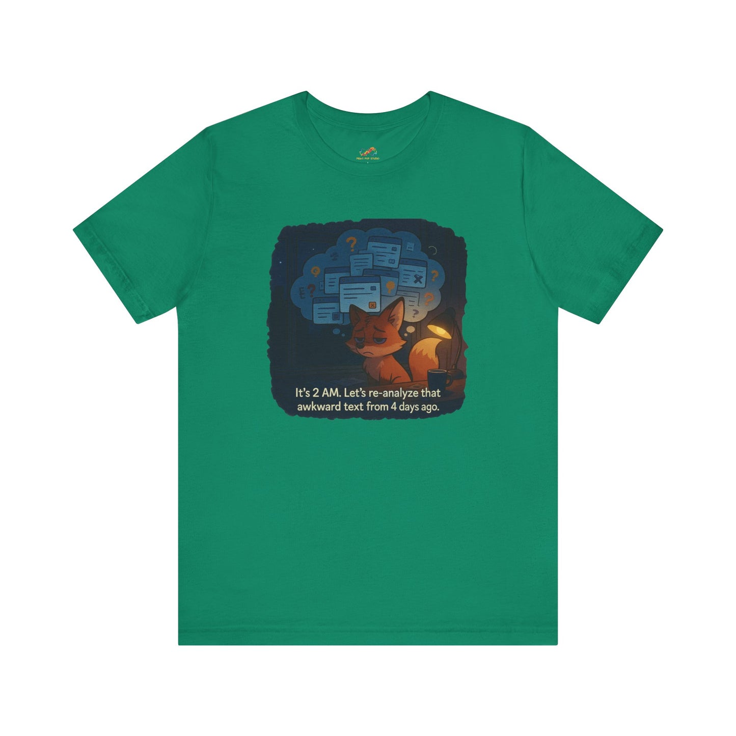 Overthinking Fox – Midnight Spiral Tee