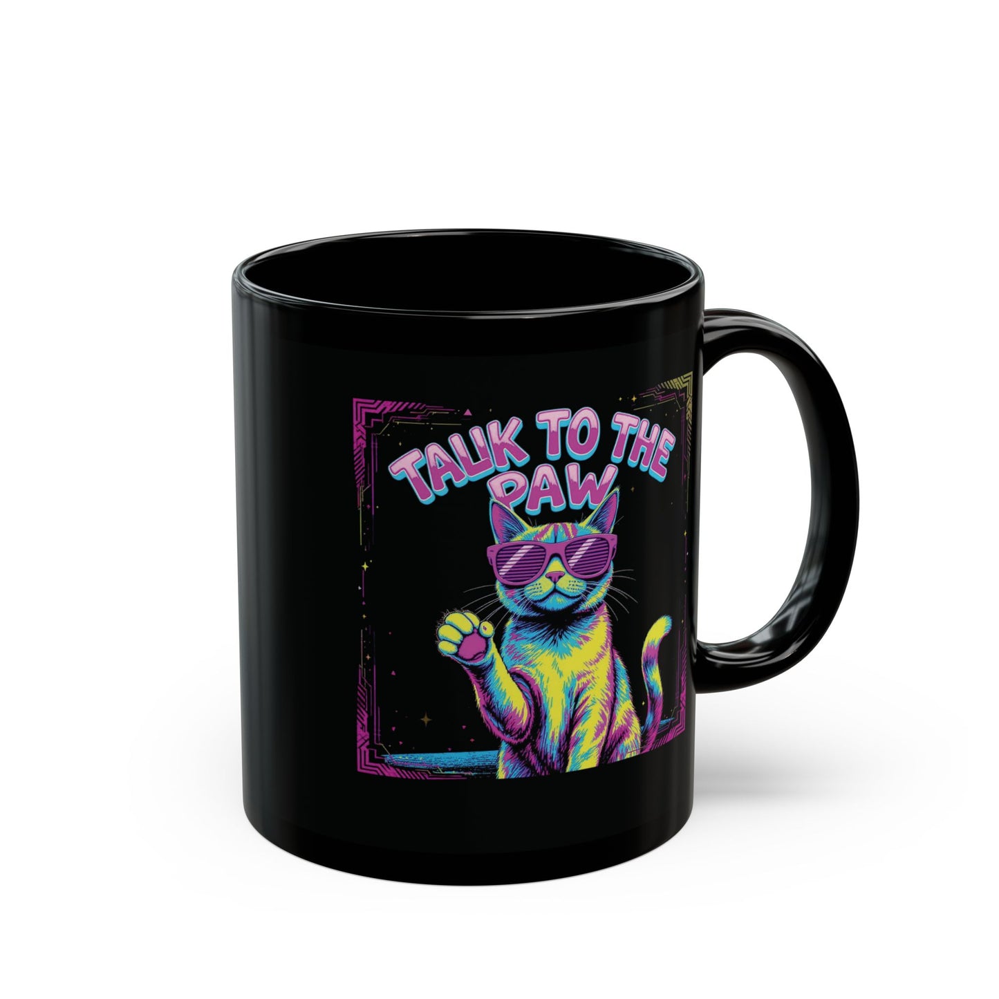 Talk to the Paw — Sassy Cat Pop Art Mug