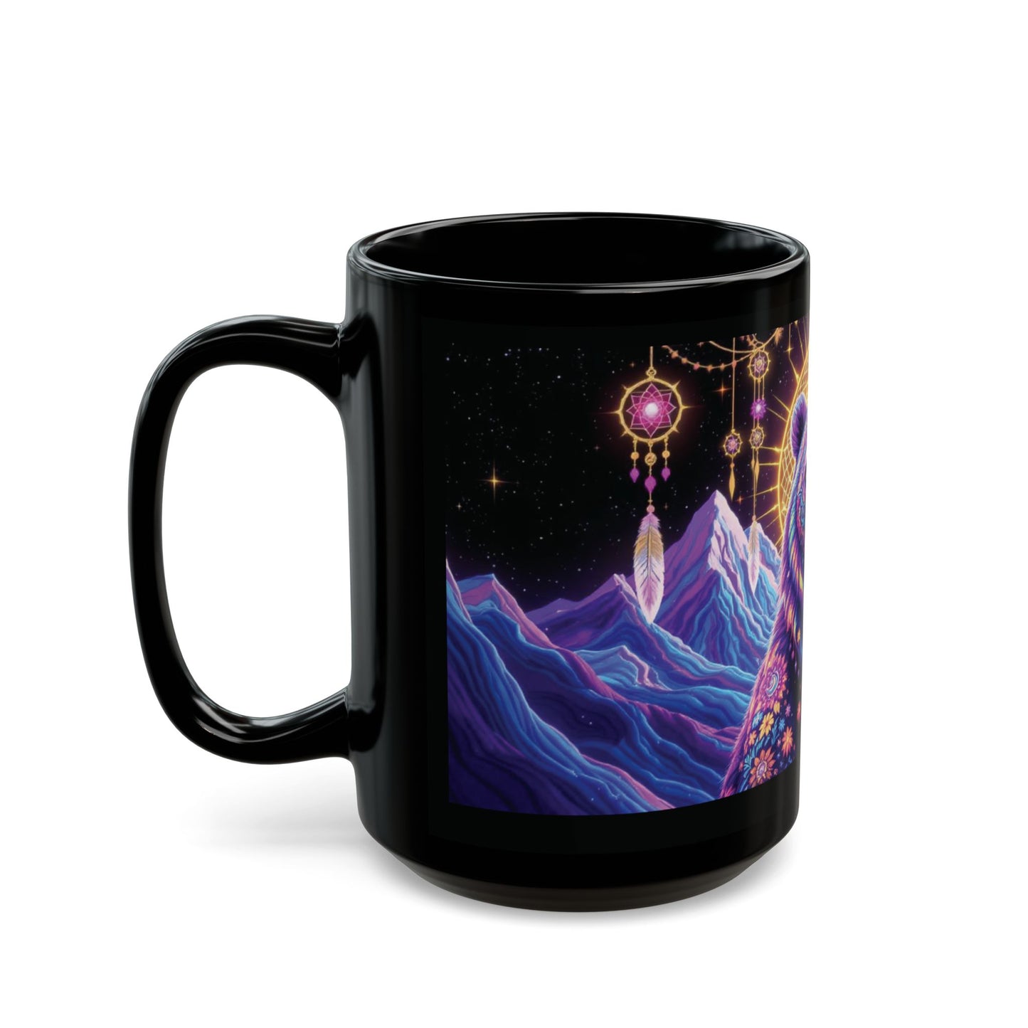 Psychedelic Floral Bear Mug