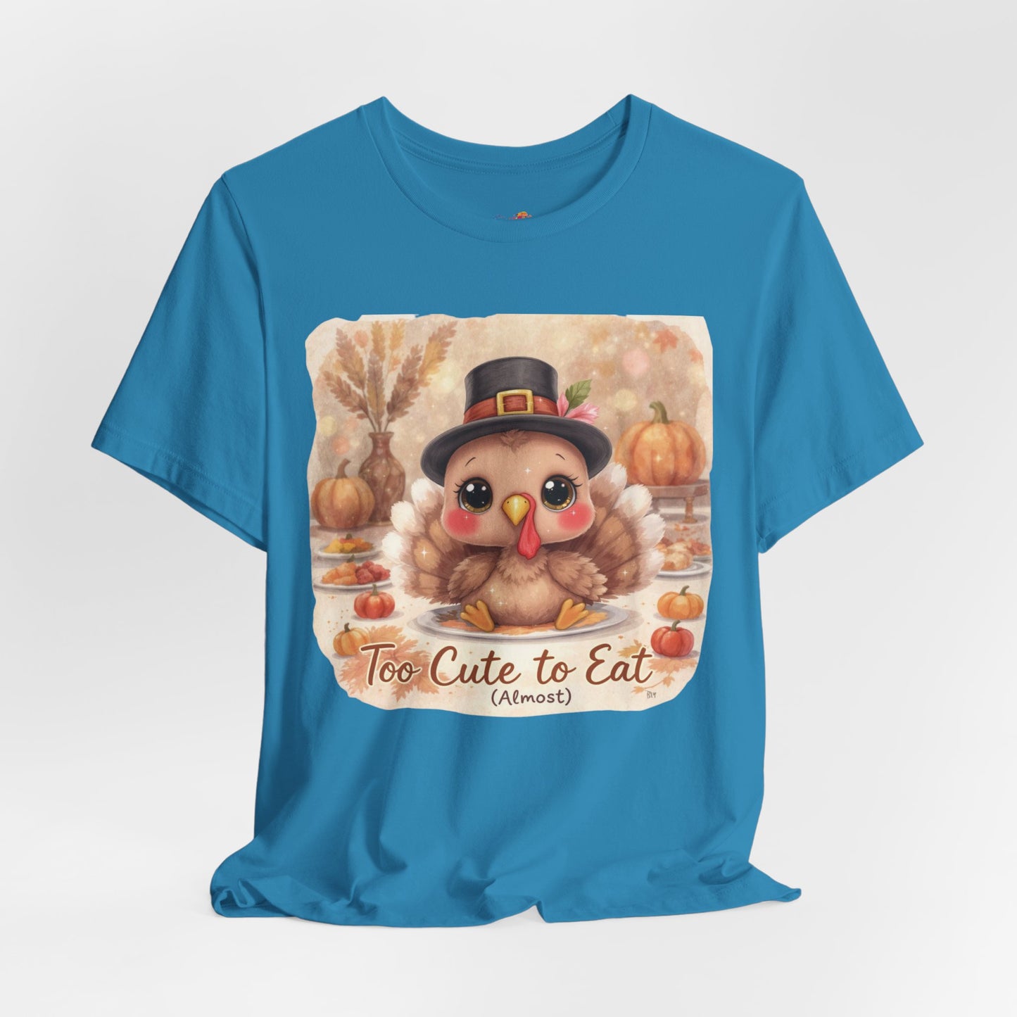 Too Cute to Eat (Almost) Kids Thanksgiving Tee – Adorable Turkey Shirt