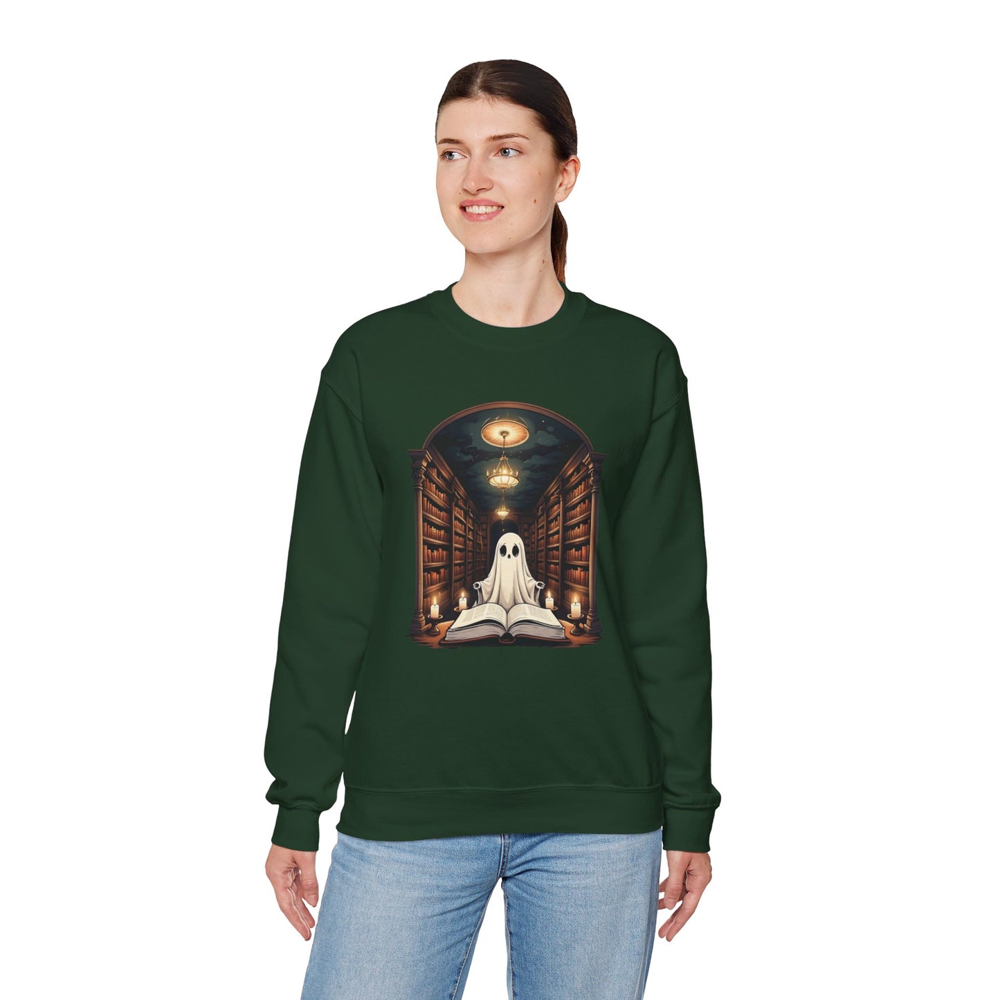 Ghost Stories & Candlelight Sweatshirt – Cozy Haunted Library Pullover