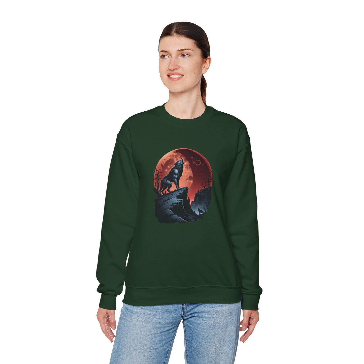 Blood Moon Howl Sweatshirt – Werewolf & Red Moon Pullover