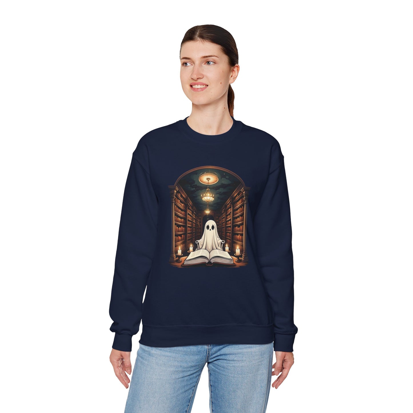 Ghost Stories & Candlelight Sweatshirt – Cozy Haunted Library Pullover