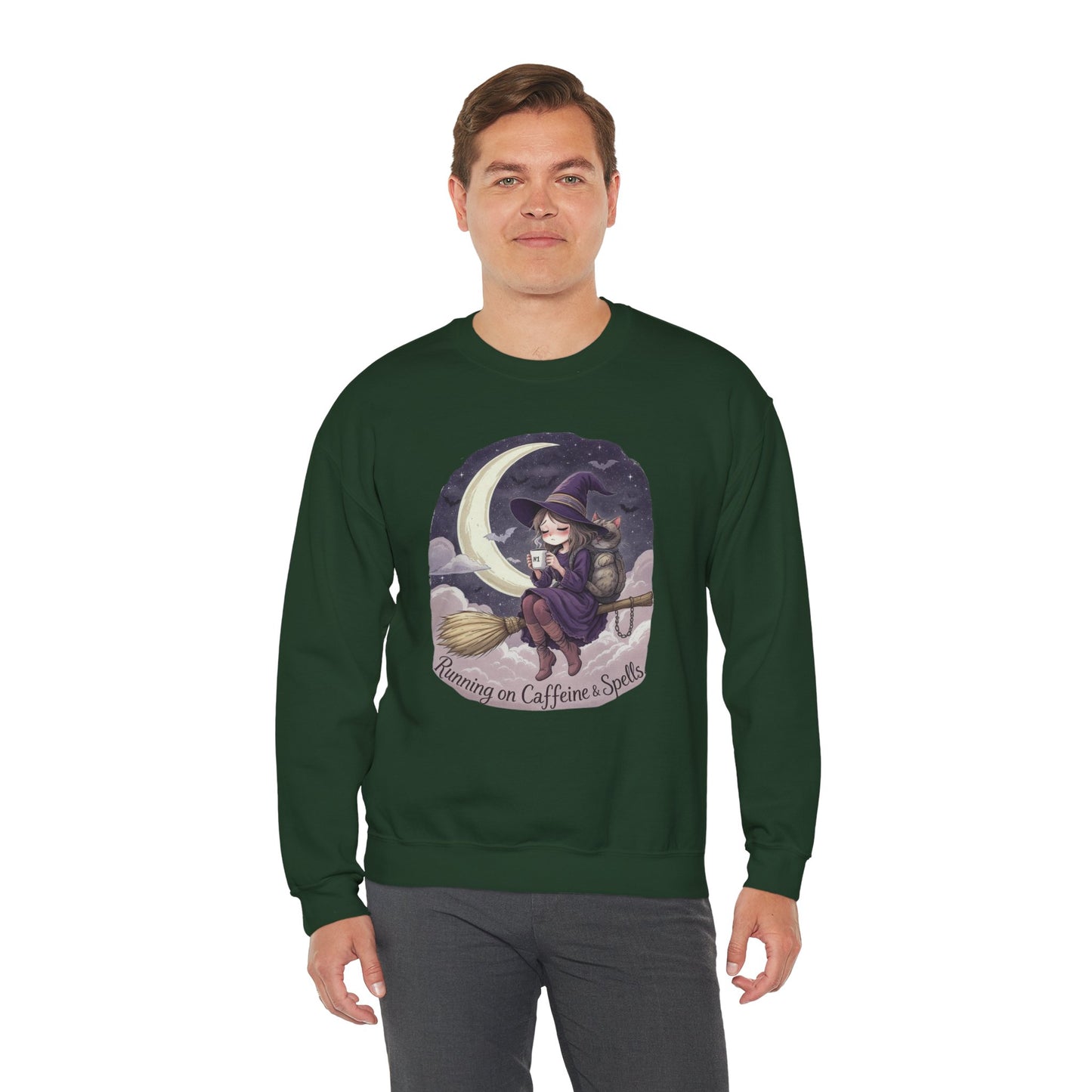 Caffeine & Spells Sweatshirt – Cozy Witchy Fall Pullover