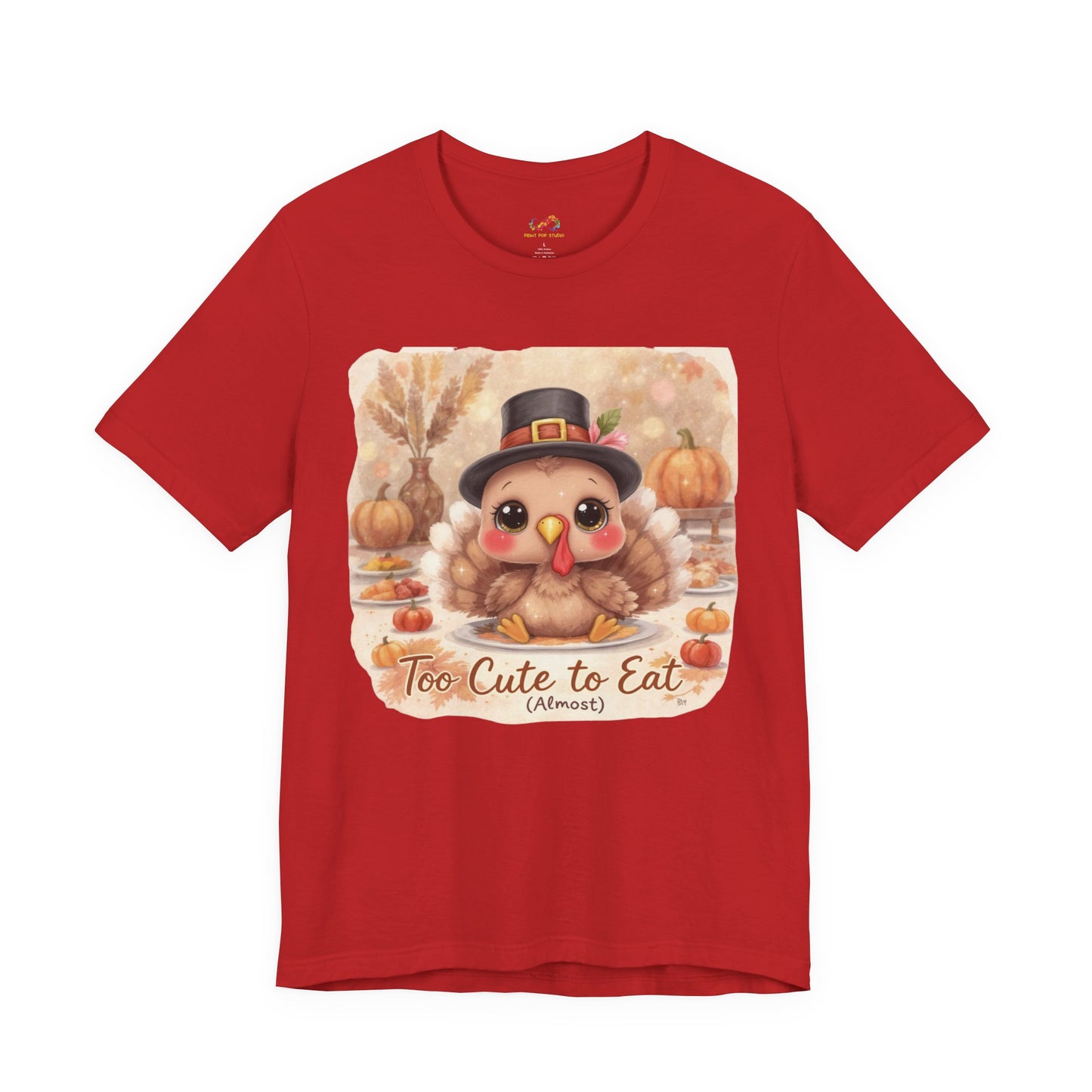 Too Cute to Eat (Almost) Kids Thanksgiving Tee – Adorable Turkey Shirt