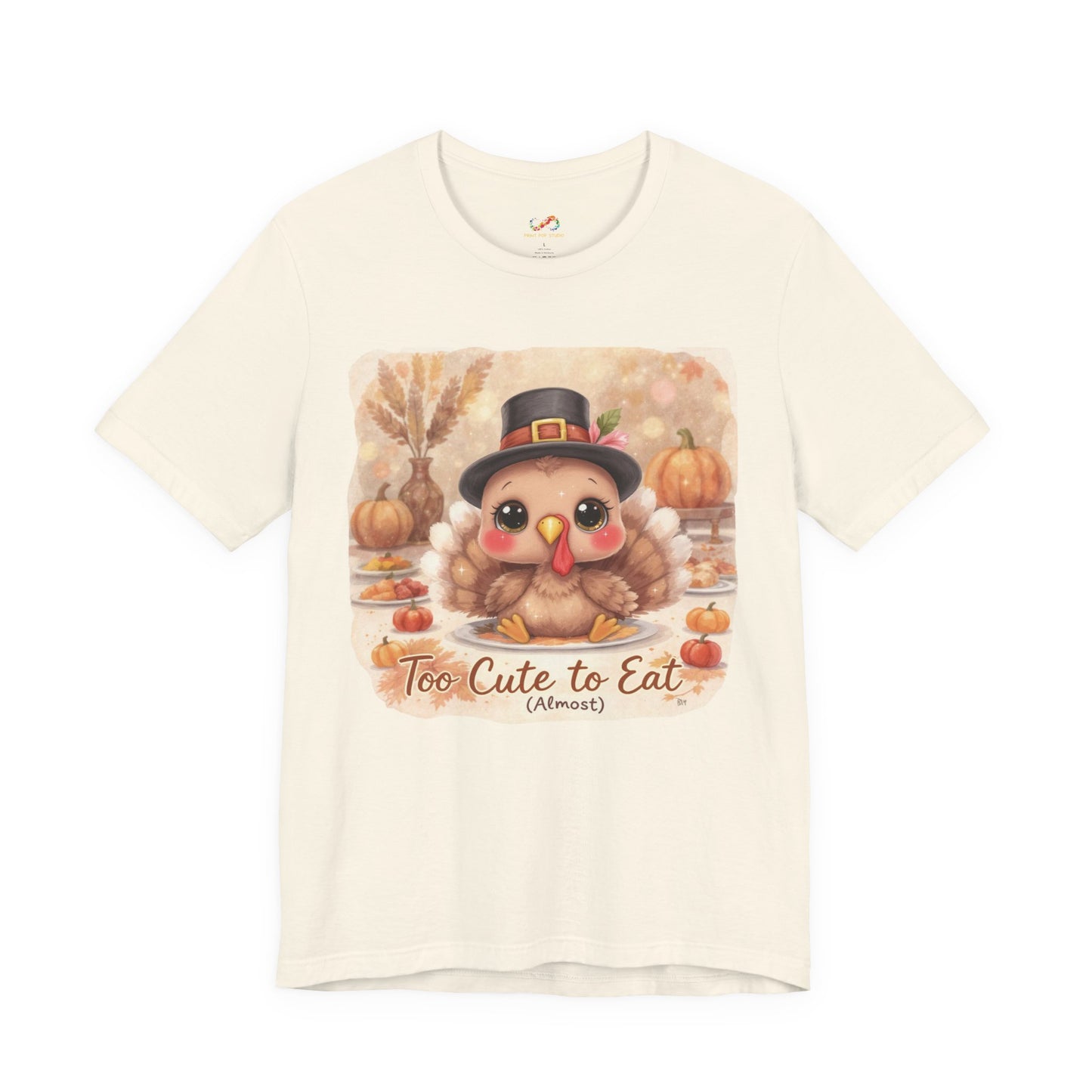 Too Cute to Eat (Almost) Kids Thanksgiving Tee – Adorable Turkey Shirt