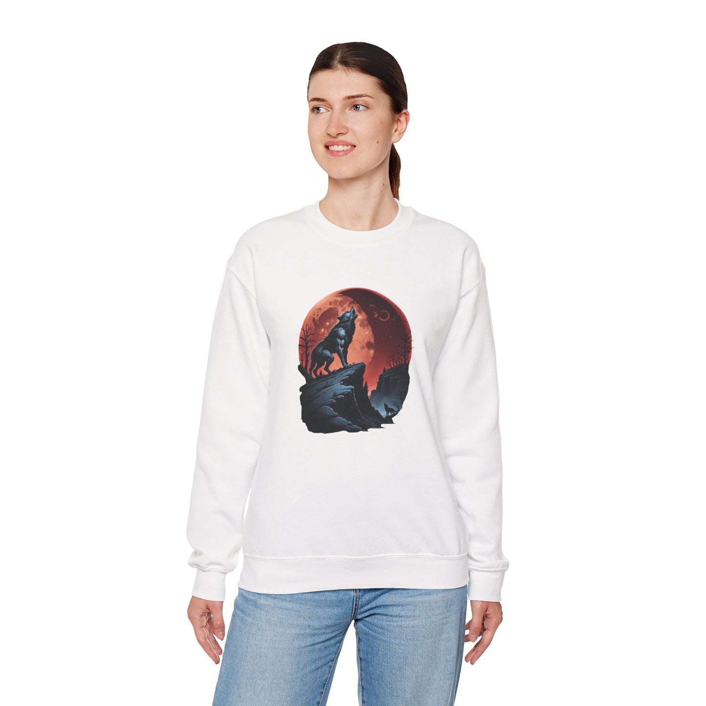 Blood Moon Howl Sweatshirt – Werewolf & Red Moon Pullover