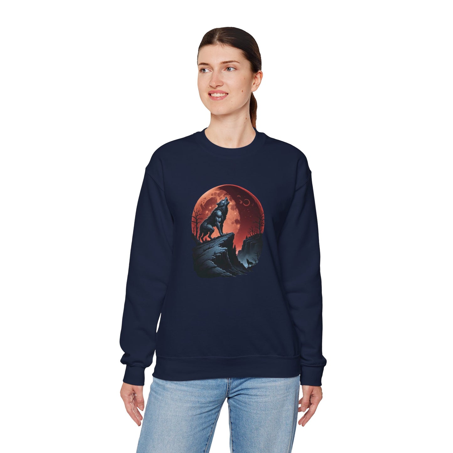Blood Moon Howl Sweatshirt – Werewolf & Red Moon Pullover