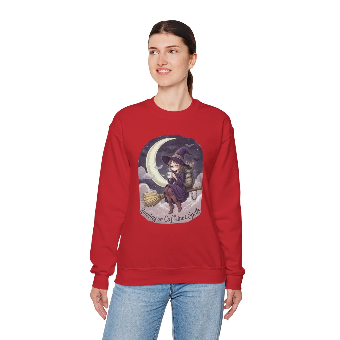 Caffeine & Spells Sweatshirt – Cozy Witchy Fall Pullover
