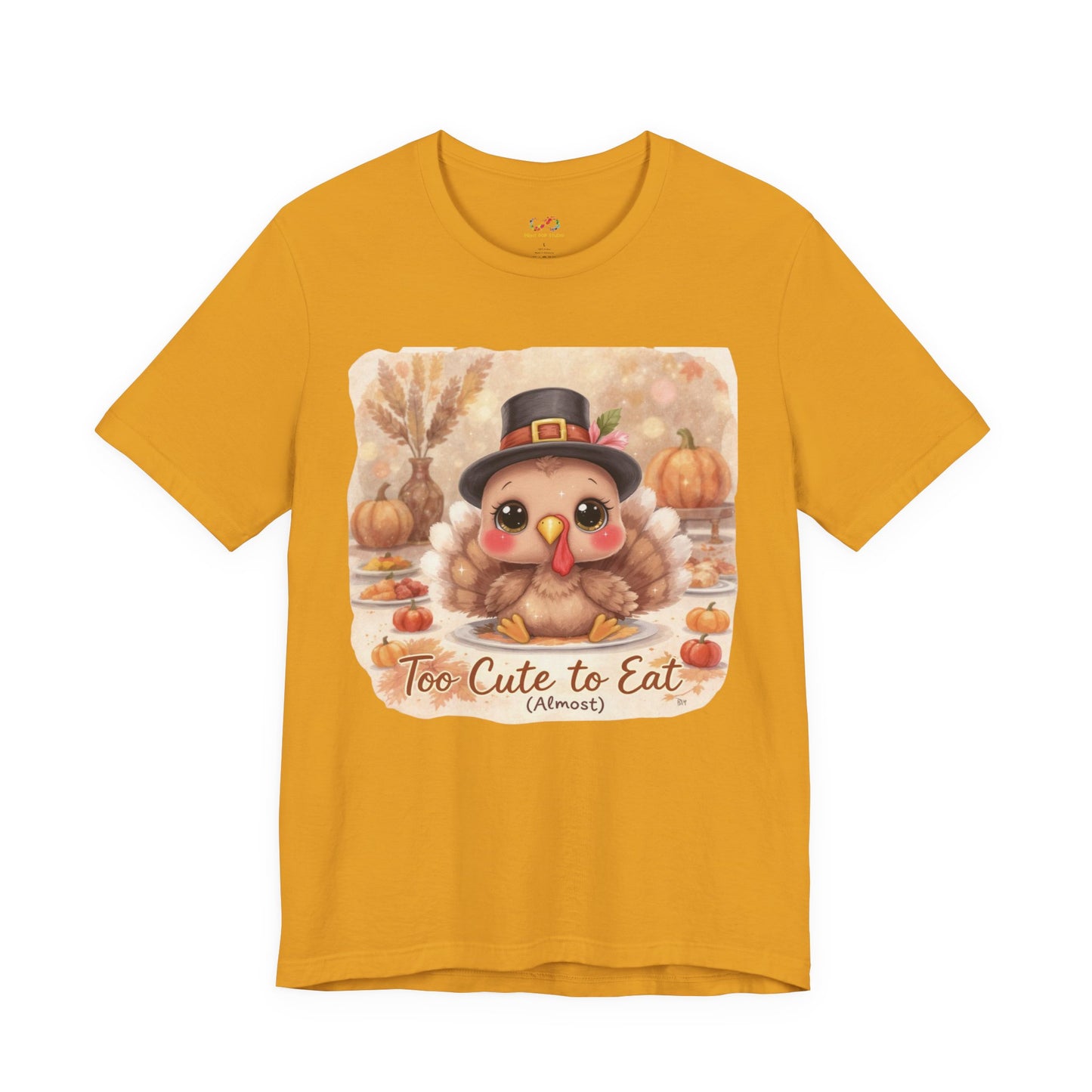Too Cute to Eat (Almost) Kids Thanksgiving Tee – Adorable Turkey Shirt