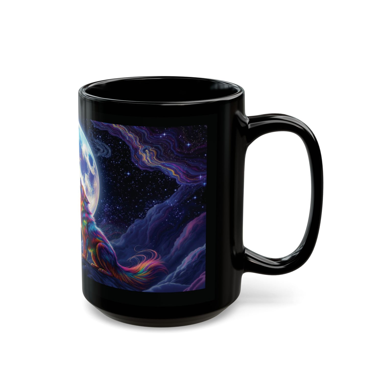 Psychedelic Cosmic Wolf Mug