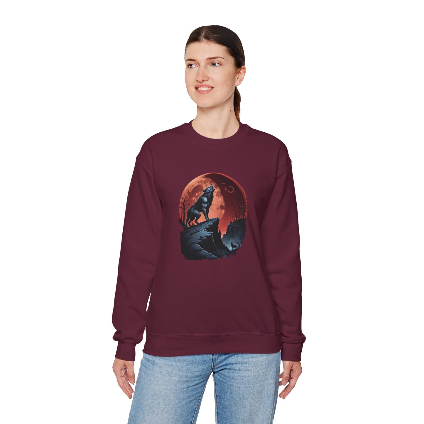 Blood Moon Howl Sweatshirt – Werewolf & Red Moon Pullover