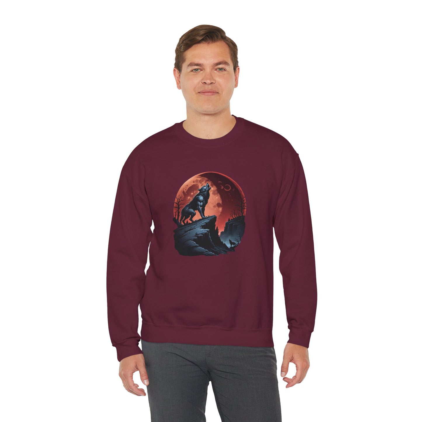 Blood Moon Howl Sweatshirt – Werewolf & Red Moon Pullover