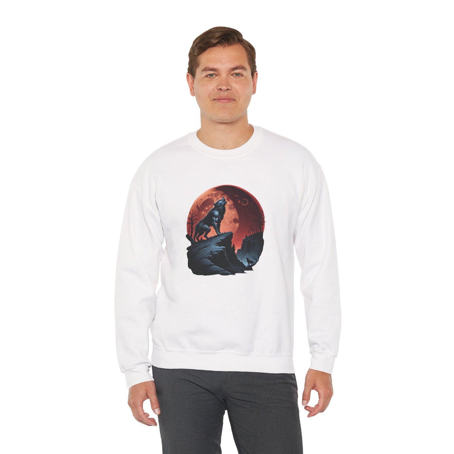 Blood Moon Howl Sweatshirt – Werewolf & Red Moon Pullover