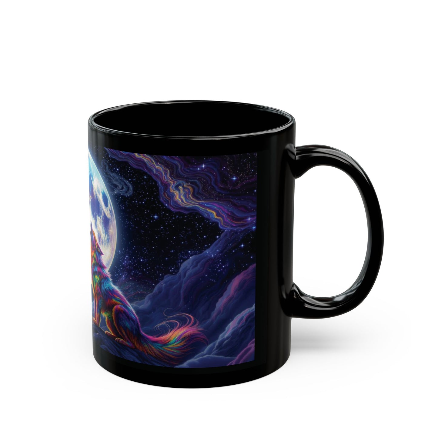 Psychedelic Cosmic Wolf Mug
