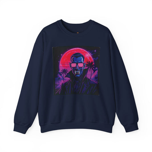 Neon Fang Club Sweatshirt – Retro Vampire Synthwave Sweatshirt