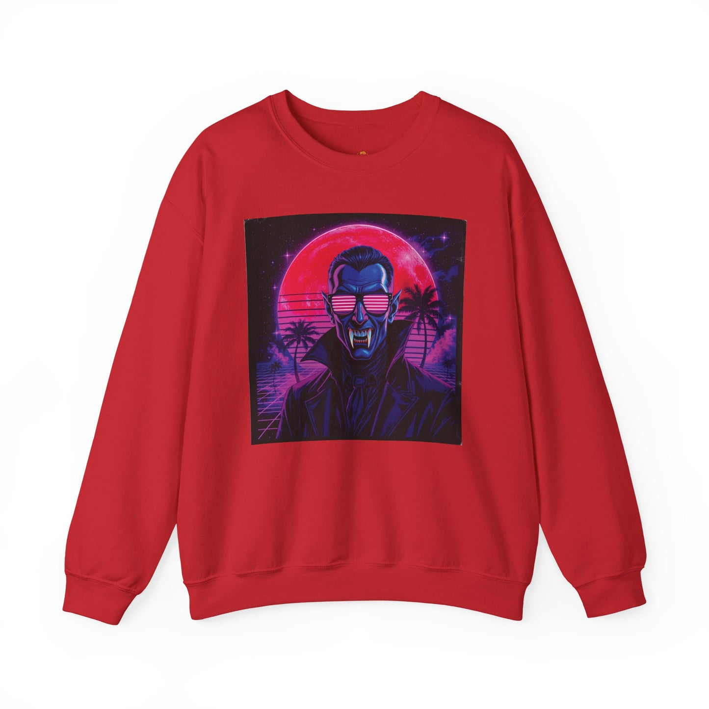 Neon Fang Club Sweatshirt – Retro Vampire Synthwave Sweatshirt