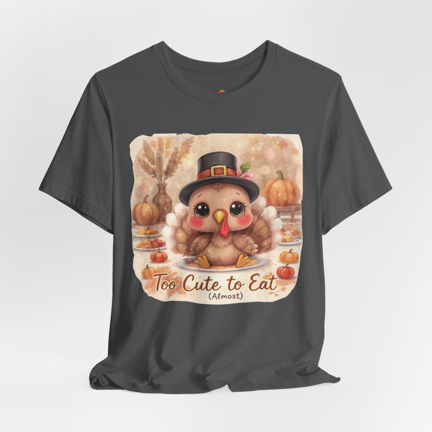 Too Cute to Eat (Almost) Kids Thanksgiving Tee – Adorable Turkey Shirt