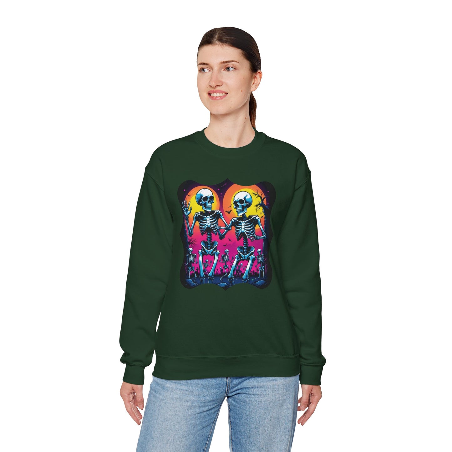 Boogie Bones Sweatshirt – Neon Disco Skeleton Pullover