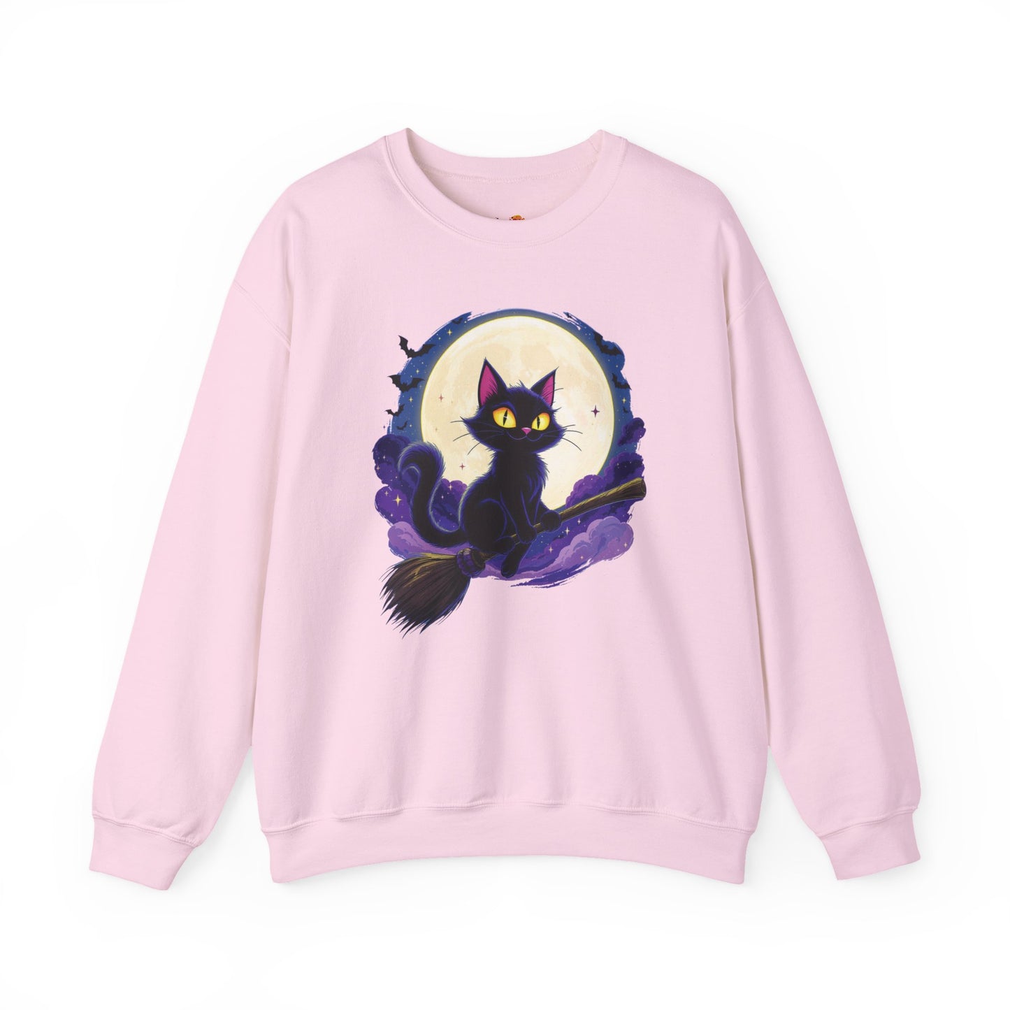 Midnight Mischief Cat Crewneck Sweatshirt, Halloween Apparel, Gift for Cat Lovers, Funny Sweatshirt, Casual Fall Wear