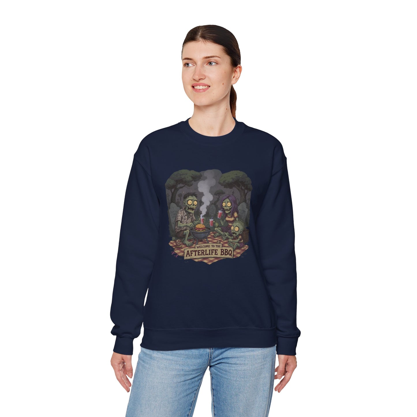 Afterlife BBQ Sweatshirt – Zombie Graveyard Picnic Shirt