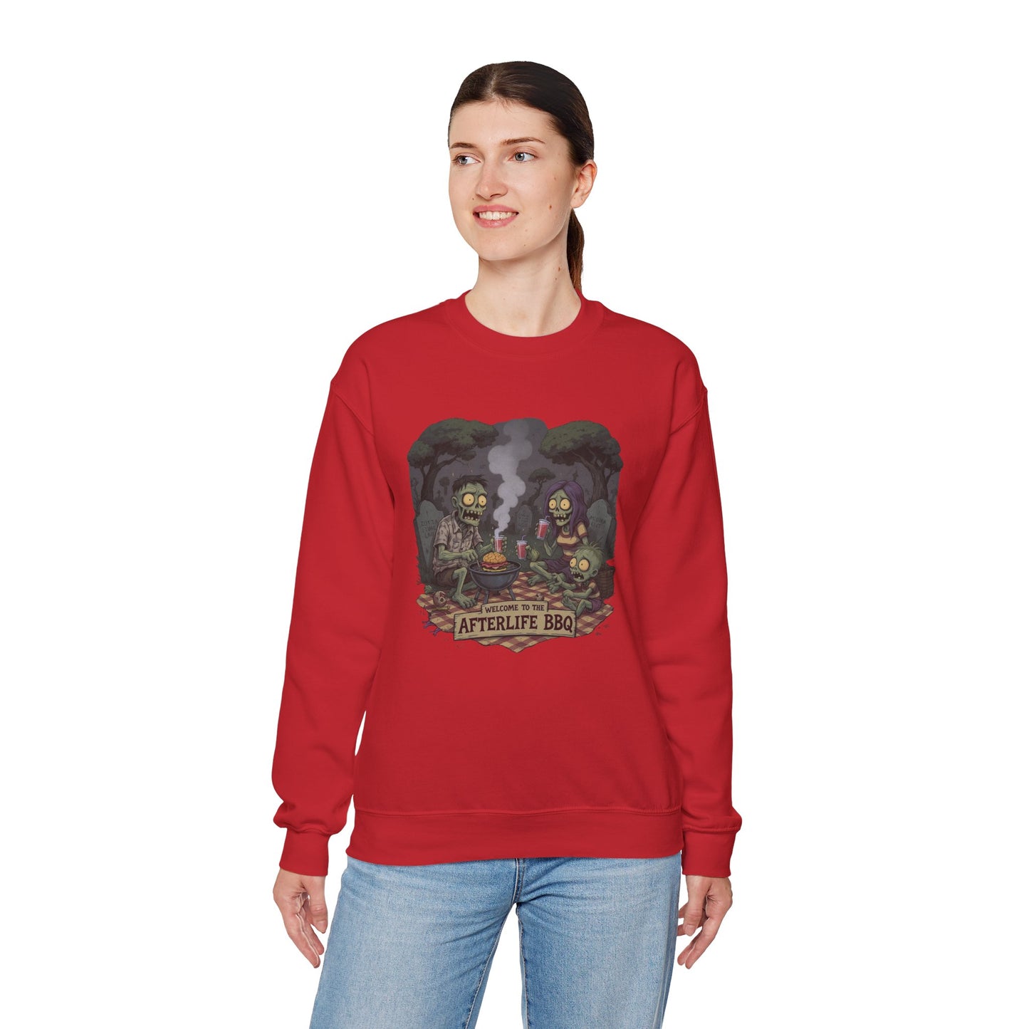 Afterlife BBQ Sweatshirt – Zombie Graveyard Picnic Shirt