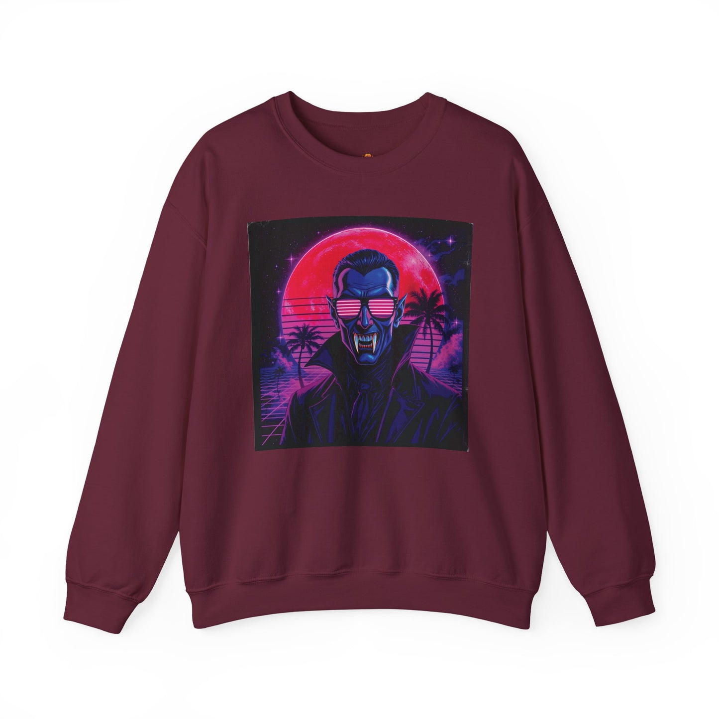 Neon Fang Club Sweatshirt – Retro Vampire Synthwave Sweatshirt