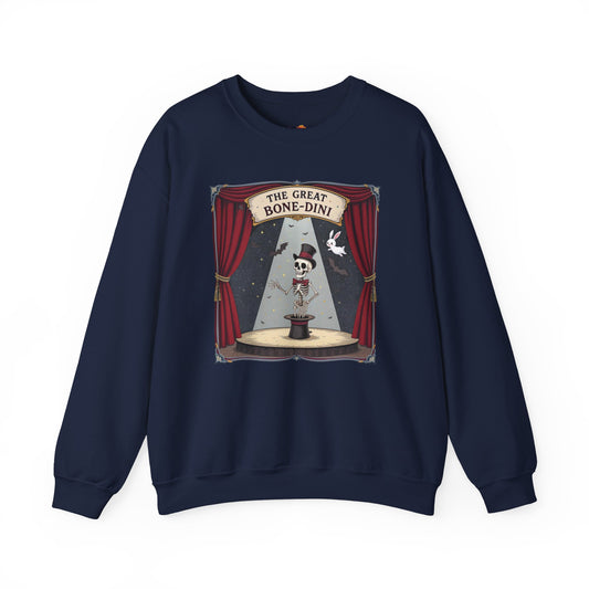The Great Bone-dini Sweater – Skeleton Magician Halloween Shirt