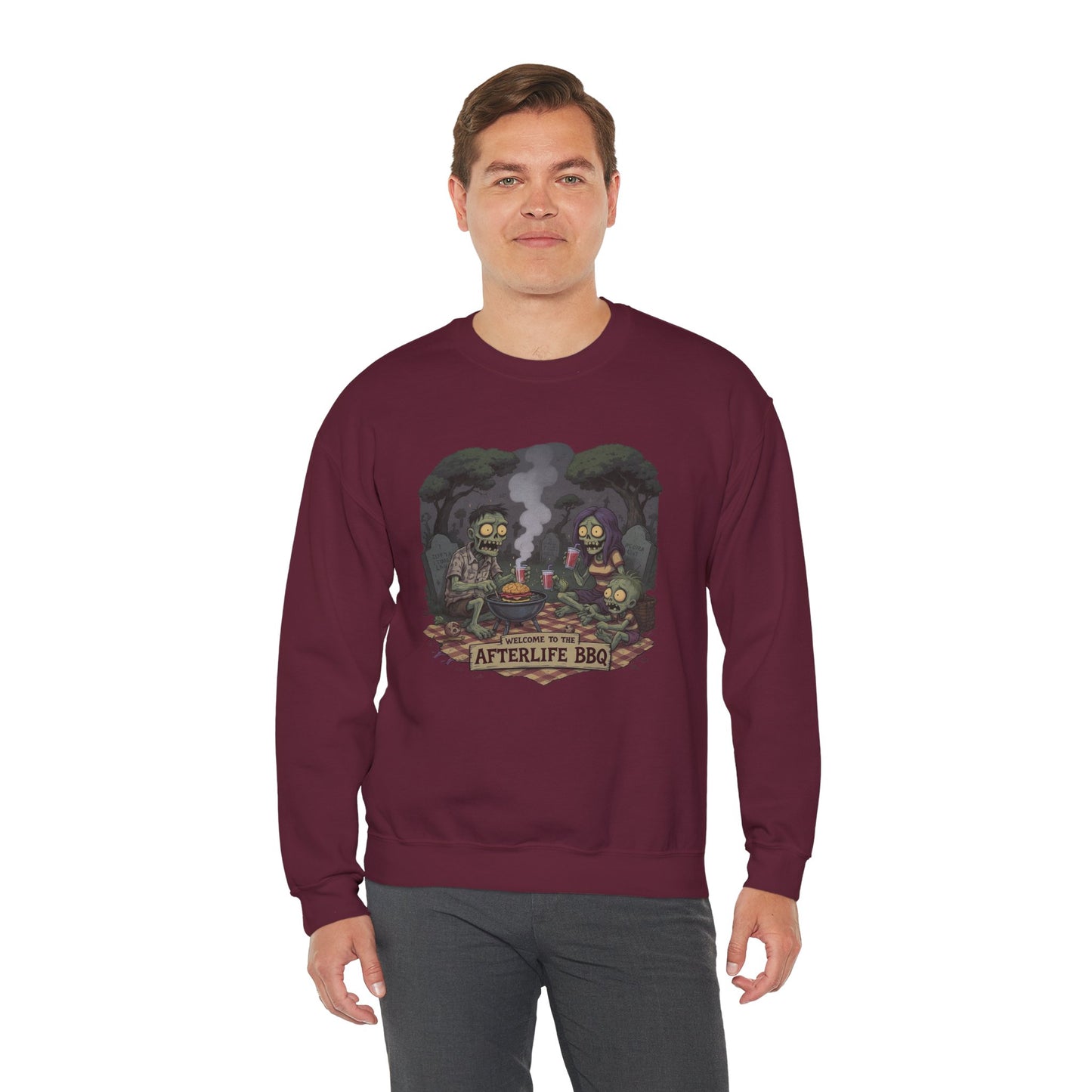 Afterlife BBQ Sweatshirt – Zombie Graveyard Picnic Shirt