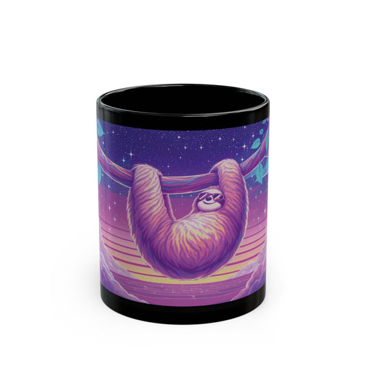 Slothin’ in the Sky – Groovy Vaporwave Mug