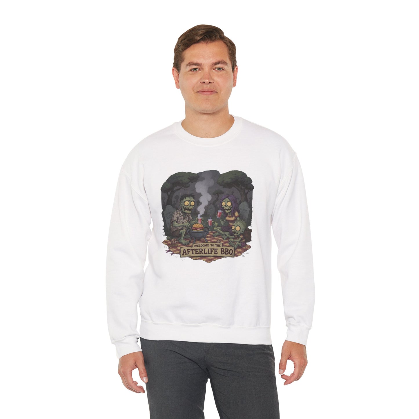 Afterlife BBQ Sweatshirt – Zombie Graveyard Picnic Shirt